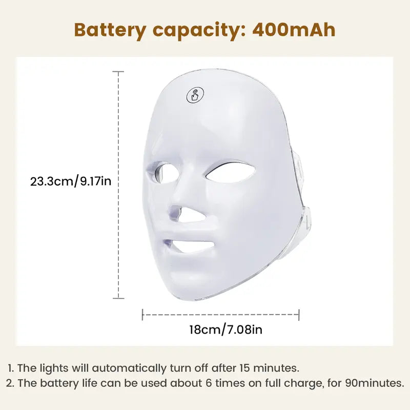 SHMHE Red light therapy mask, 7-color LED photorejuvenation mask, daily care photorejuvenation, wireless charging, ideal gift for women, Exceptional Summer Skincare and Beauty Products