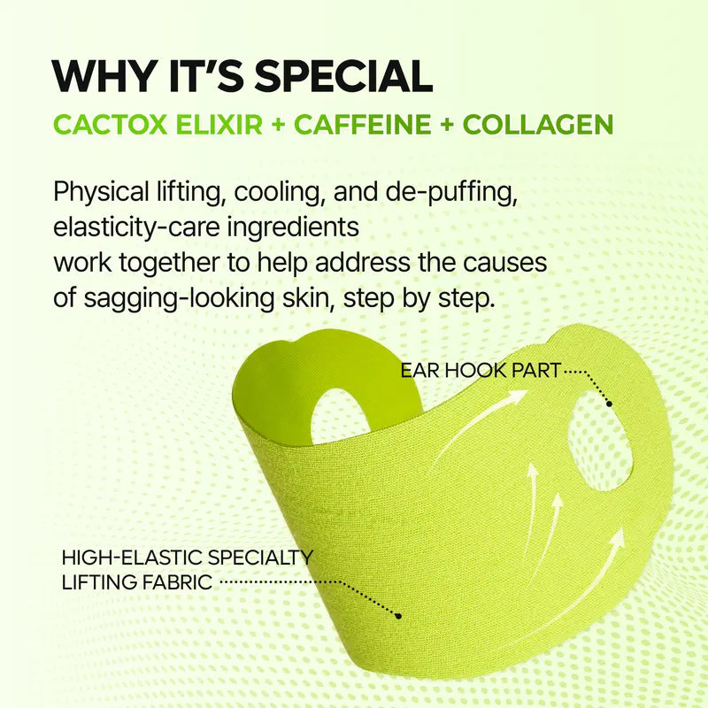 CACTOX V-LIFTING MEWING BAND with Cactus Cooling Reduce Puffiness & Pore Tightening for Visible Pore Care Skin Repair