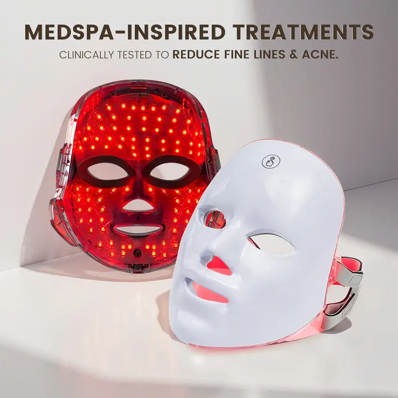 SHMHE Red light therapy mask, 7-color LED photorejuvenation mask, daily care photorejuvenation, wireless charging, ideal gift for women, Exceptional Summer Skincare and Beauty Products