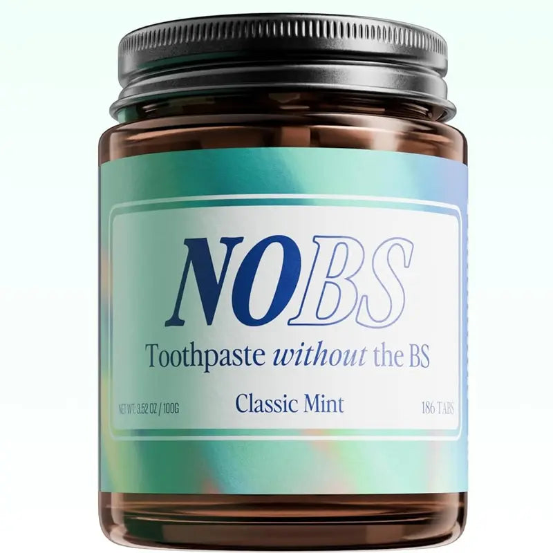 NOBS Toothpaste Tablets - Nano Hydroxyapatite, Fluoride Free, Plastic Free, Eco & Travel Friendly - Remineralize with NHA