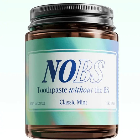 NOBS Toothpaste Tablets - Nano Hydroxyapatite, Fluoride Free, Plastic Free, Eco & Travel Friendly - Remineralize with NHA