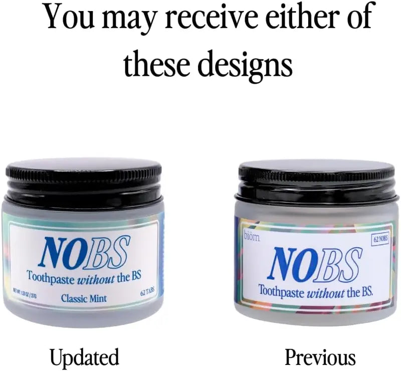 NOBS Toothpaste Tablets - Nano Hydroxyapatite, Fluoride Free, Plastic Free, Eco & Travel Friendly - Remineralize with NHA